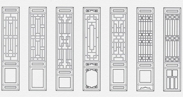 富宁常用中式仿古花窗图案隔断设计图